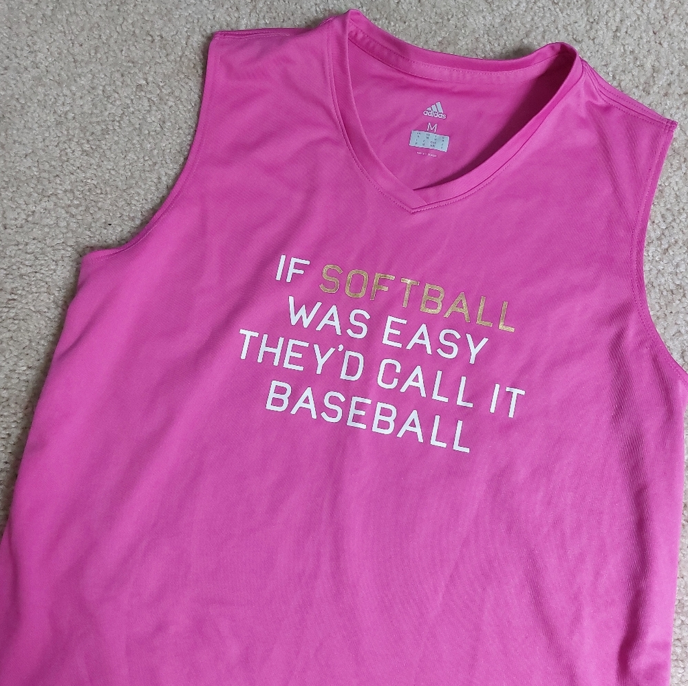 Adidas Pink Sleeveless Top with Graphic Print